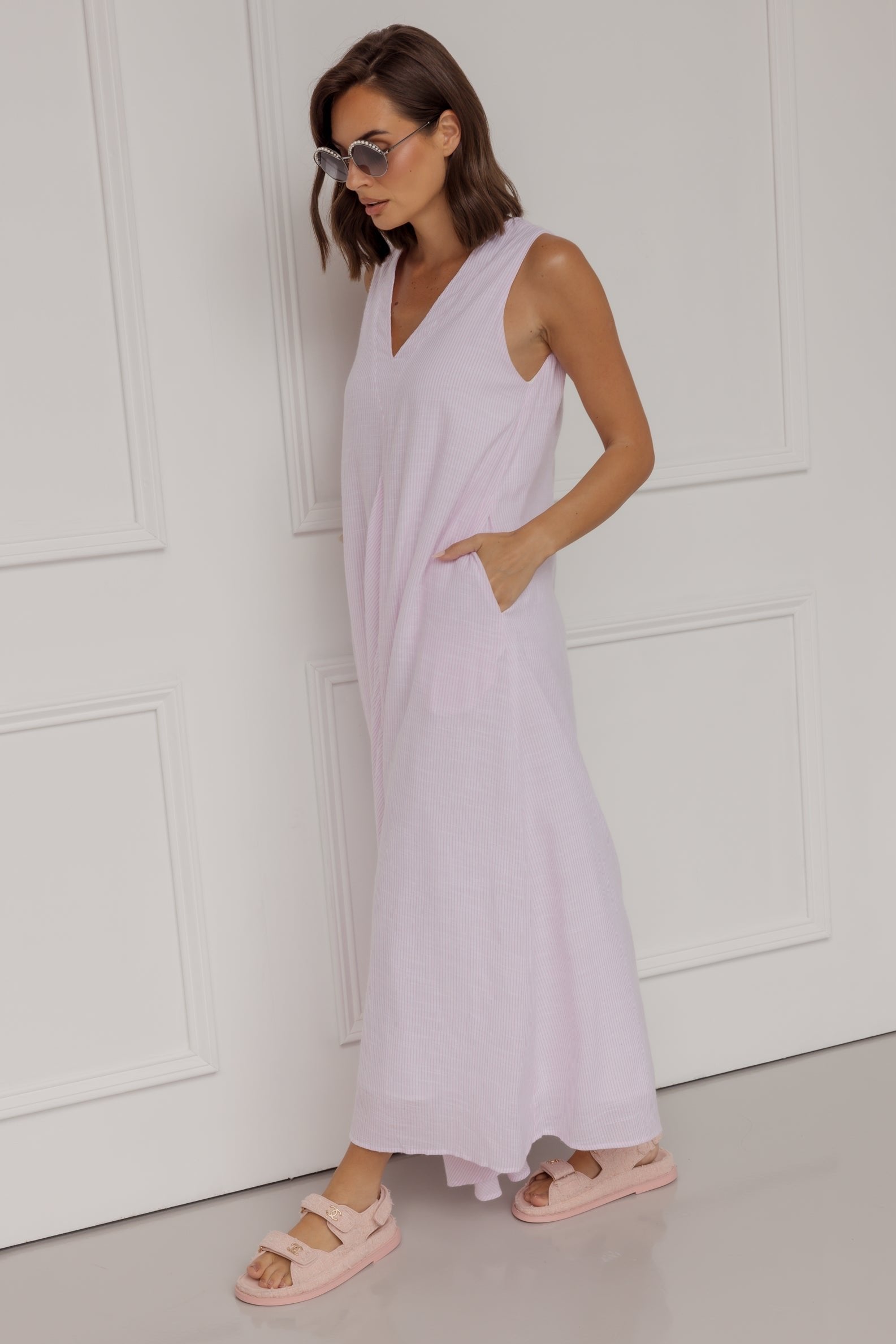 SIMI Dress Pink Stripe