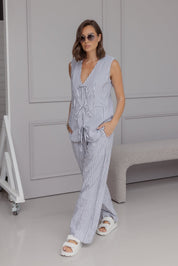 DENIS Pants Black Stripe