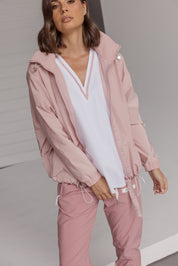 JOBAK Singlet White & Dusty Pink
