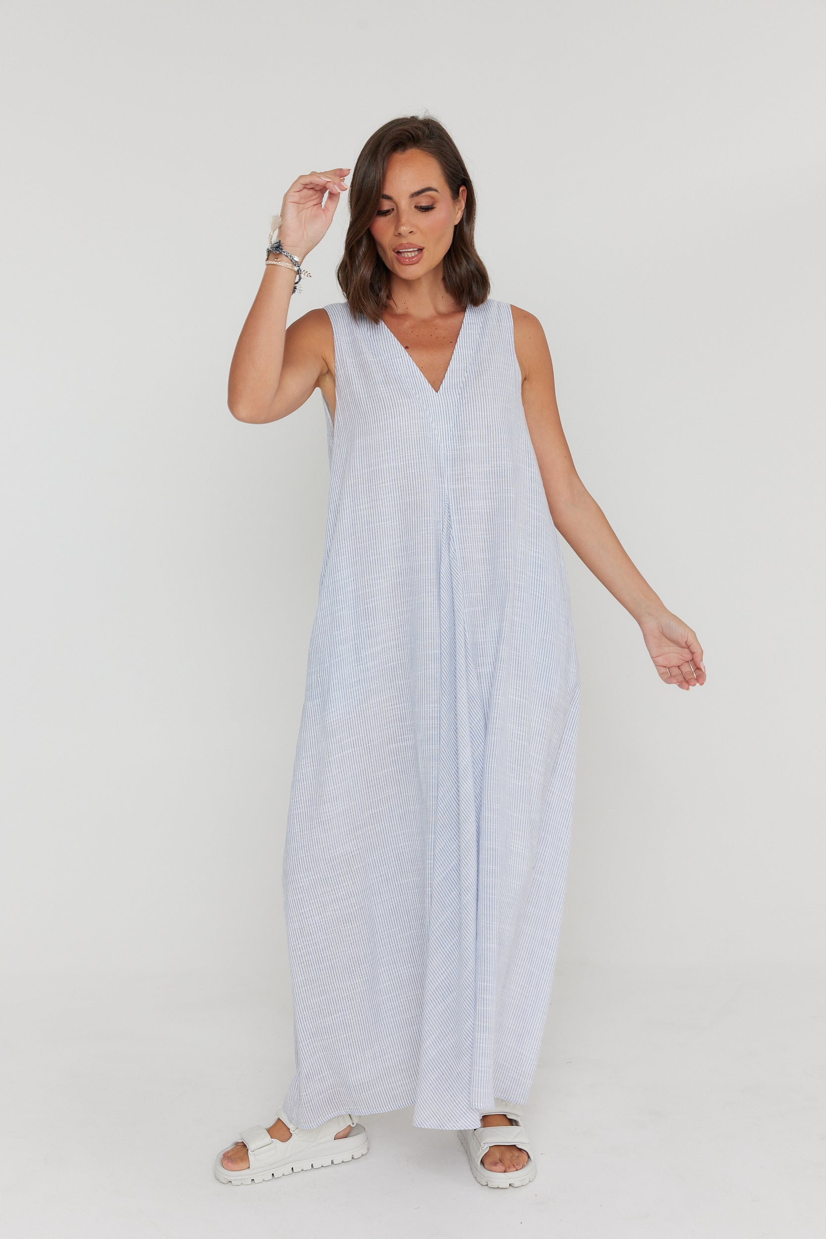 SIMI Dress Blue Stripe