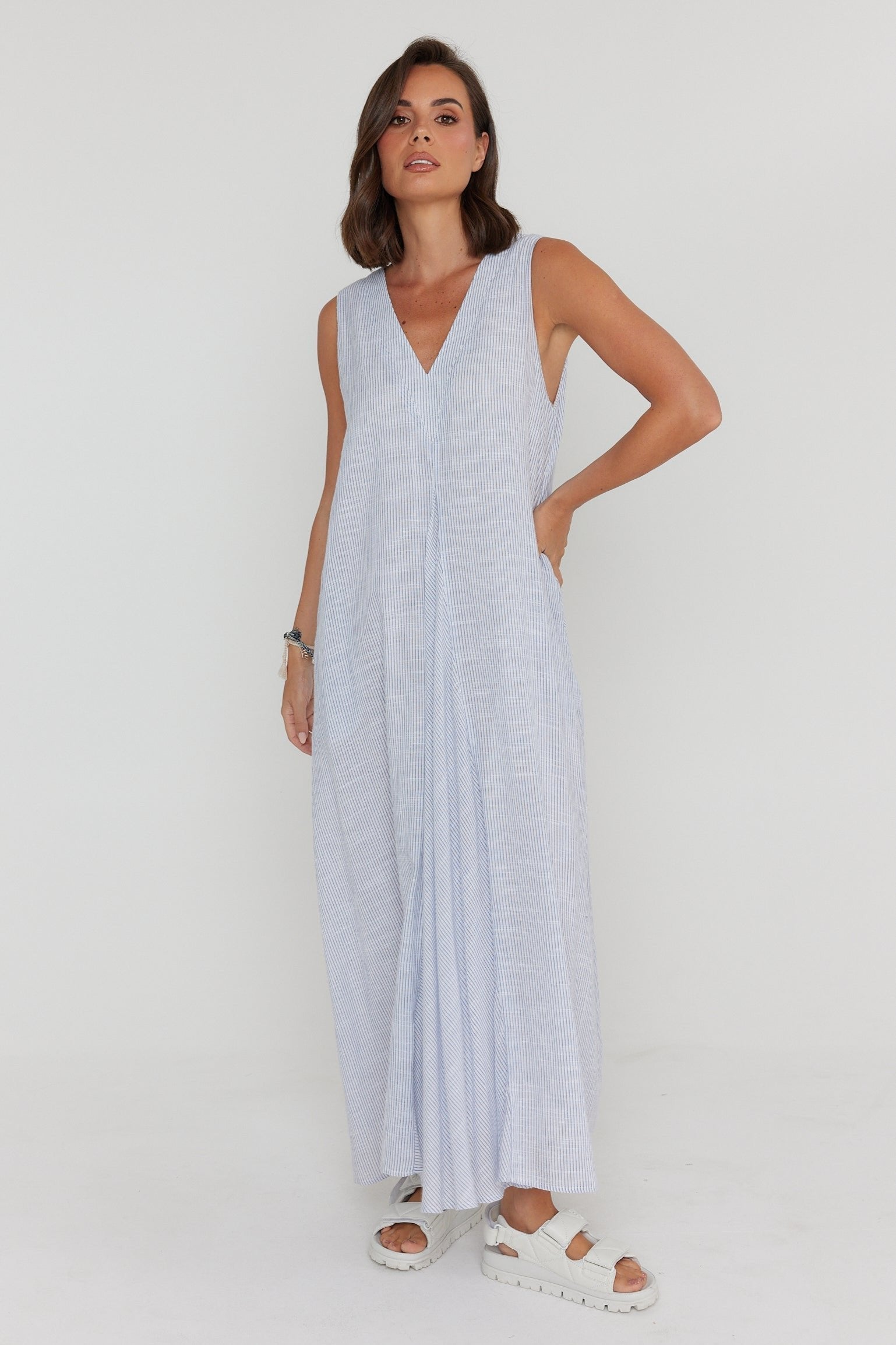 SIMI Dress Blue Stripe