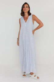 SIMI Dress Blue Stripe