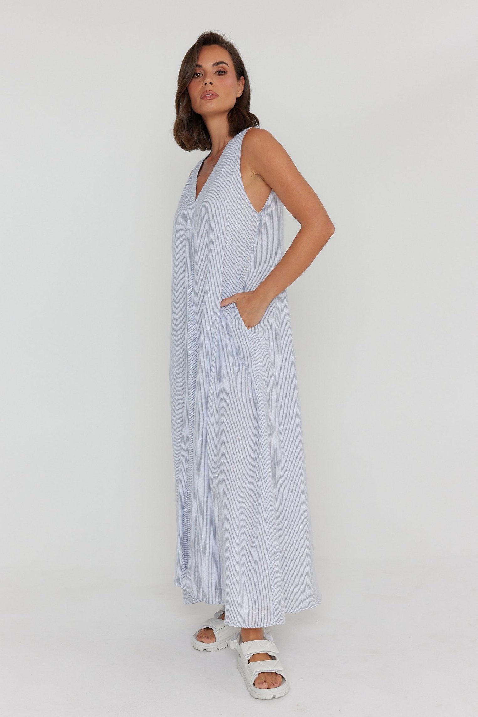 SIMI Dress Blue Stripe