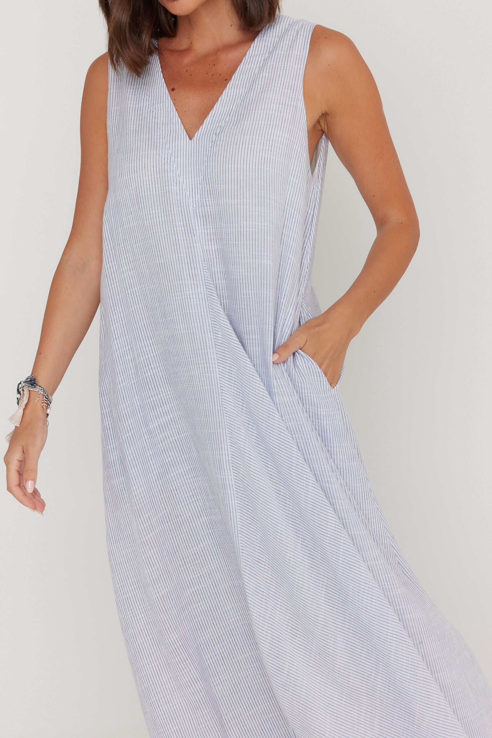 SIMI Dress Blue Stripe