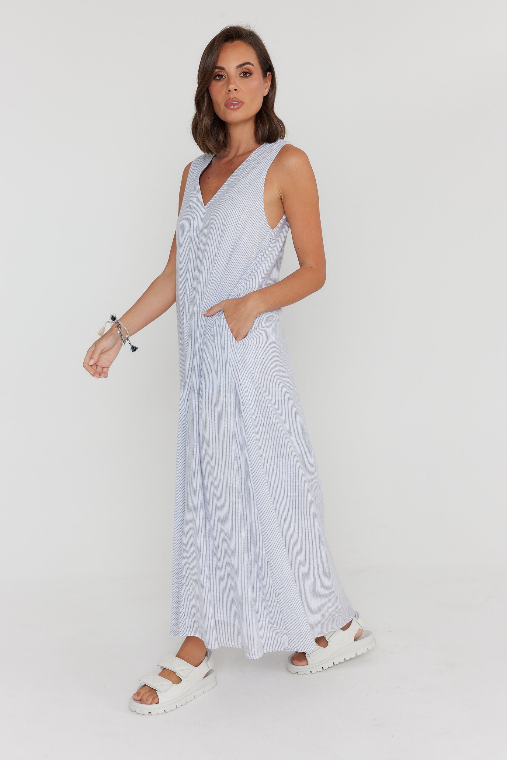 SIMI Dress Blue Stripe