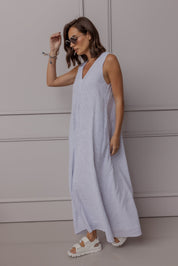 SIMI Dress Blue Stripe