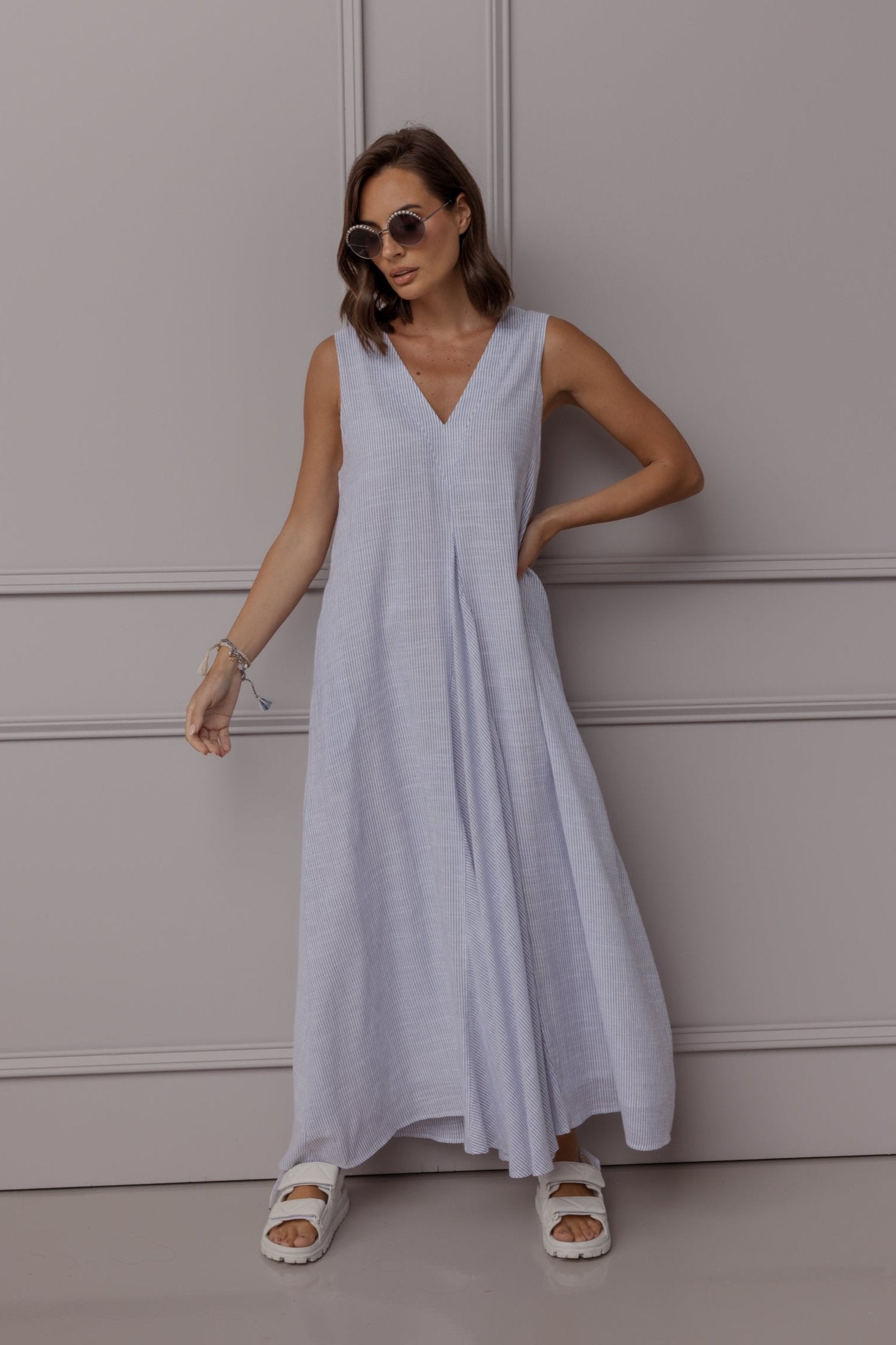 SIMI Dress Blue Stripe
