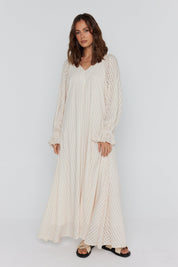 MADERO Dress Chequer Beige