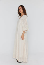 MADERO Dress Chequer Beige