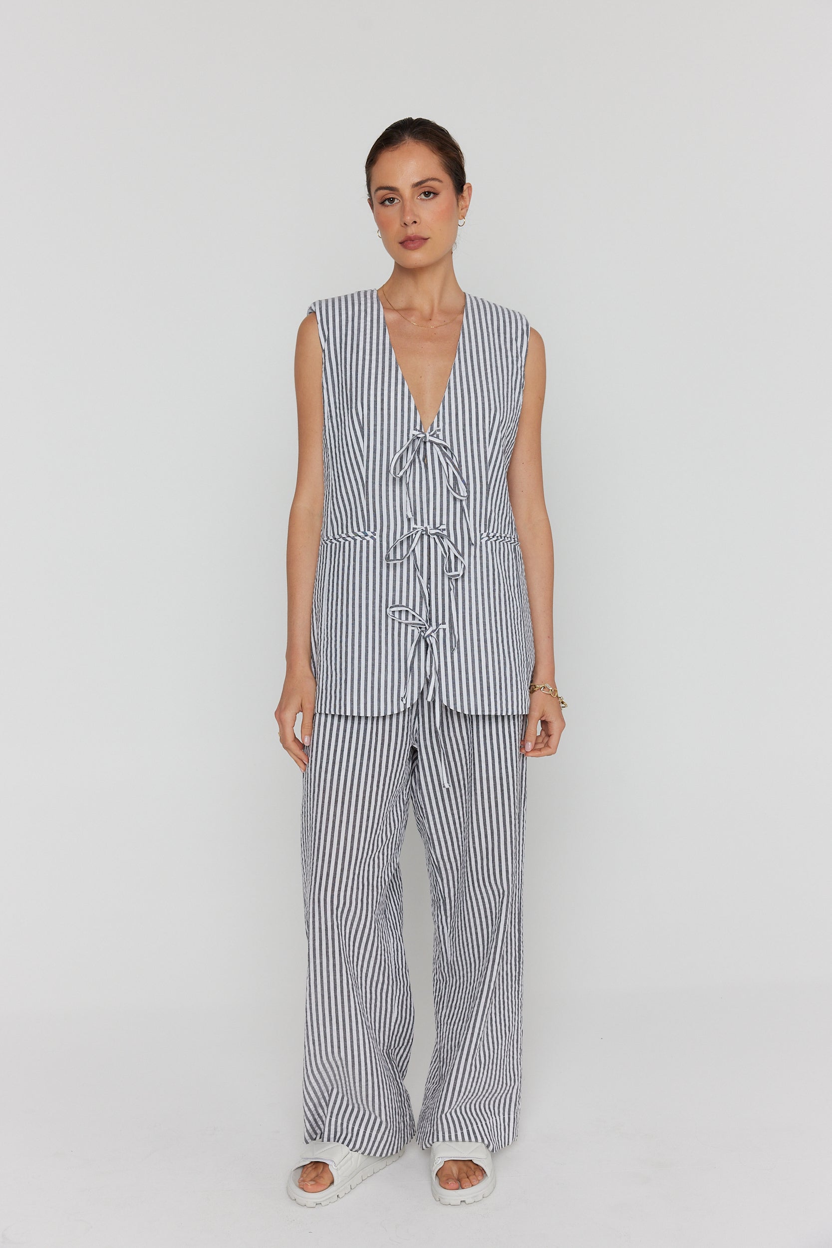 DENIS Pants Black Stripe