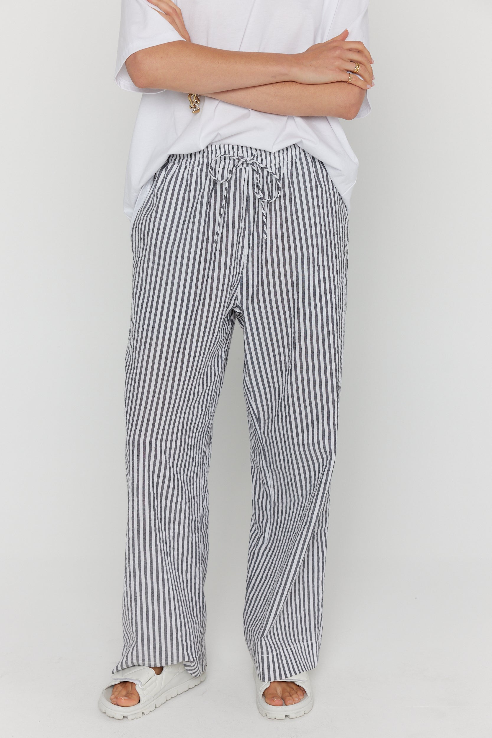DENIS Pants Black Stripe