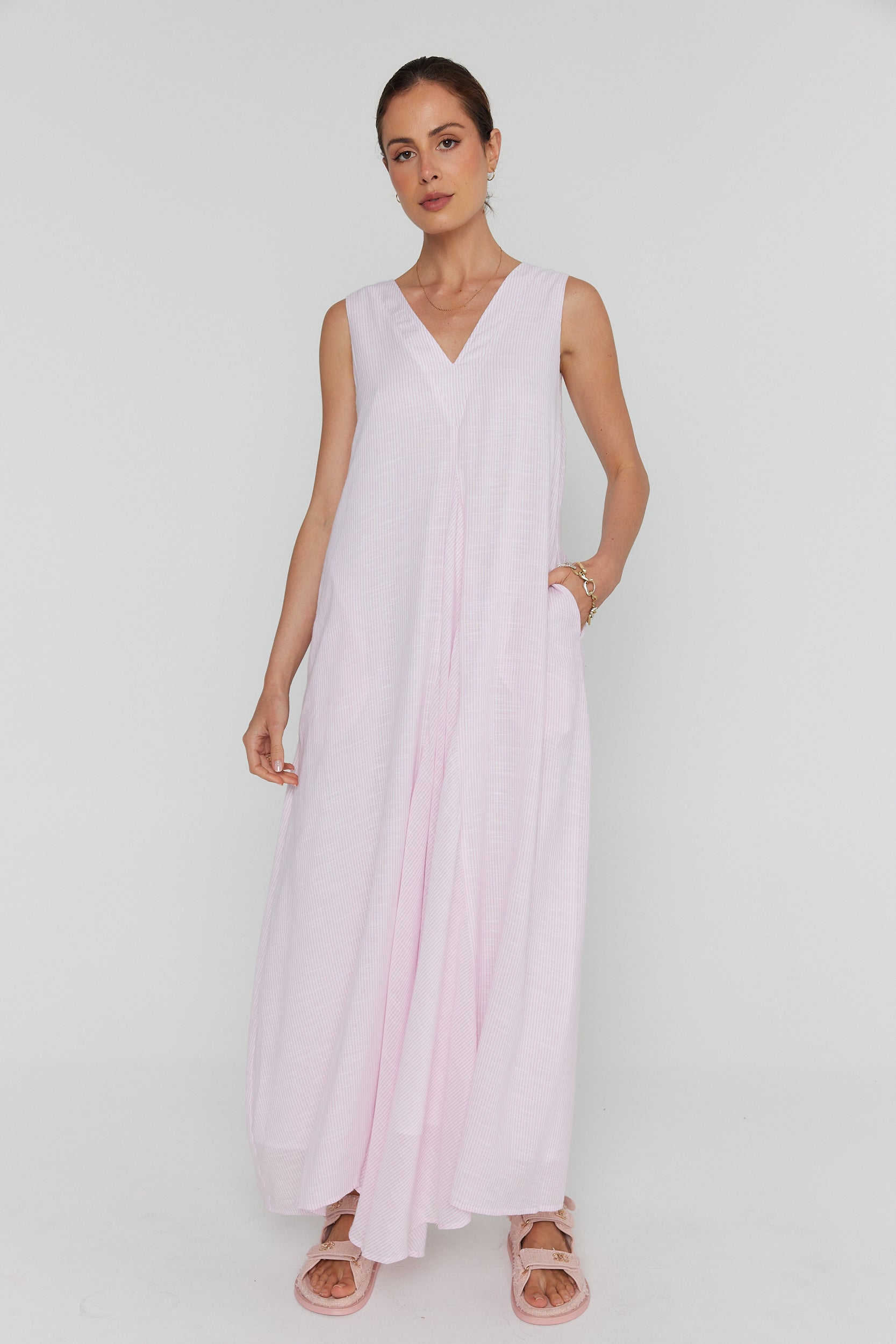 SIMI Dress Pink Stripe