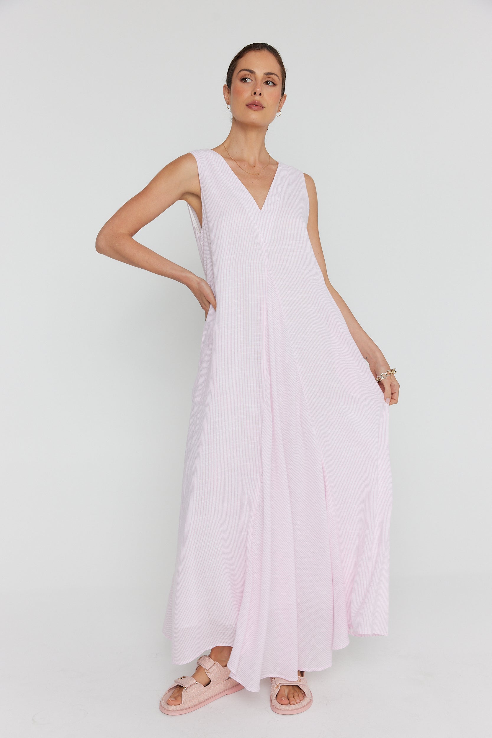 SIMI Dress Pink Stripe