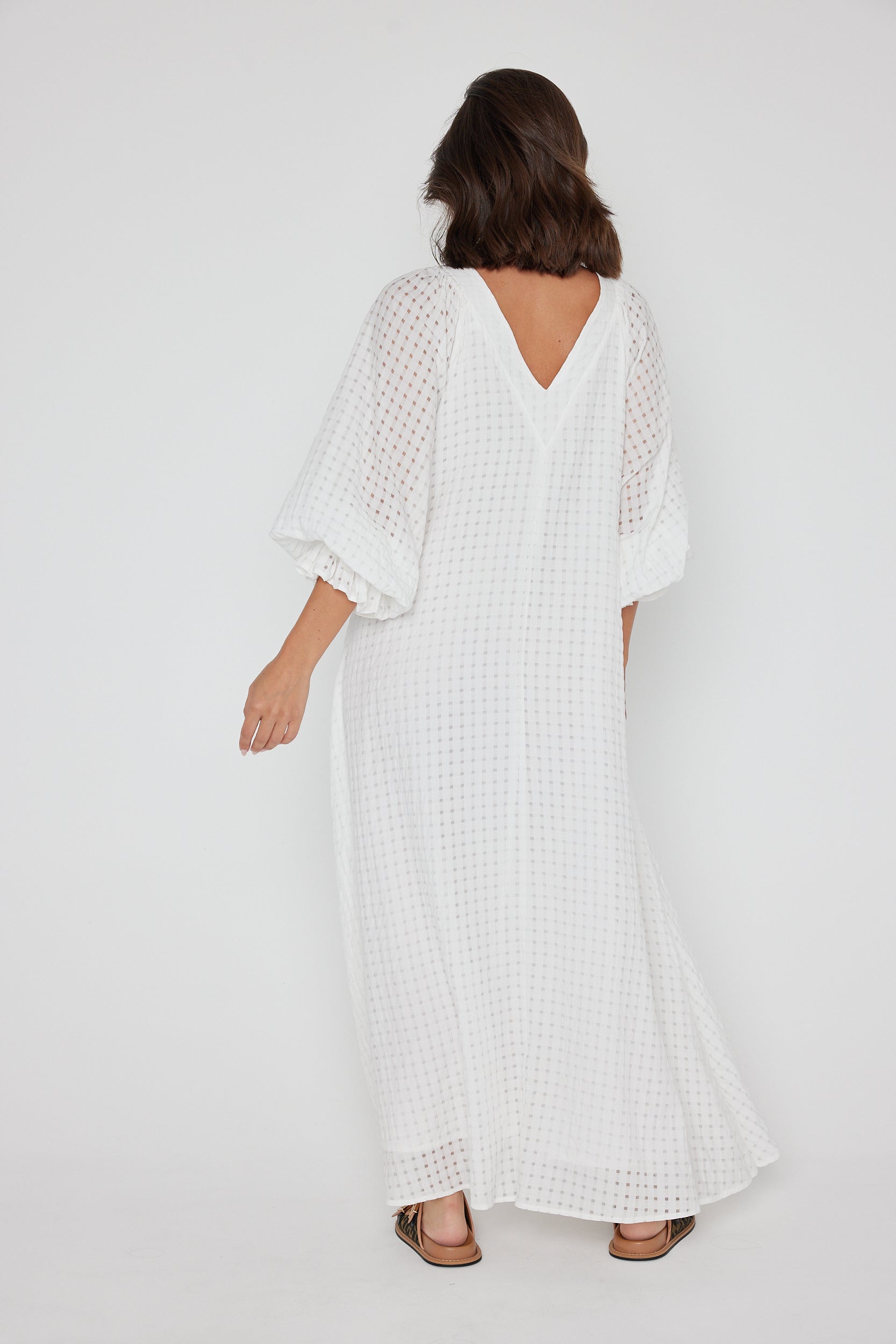 MADERO Dress Chequer White