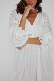 MADERO Dress Chequer White