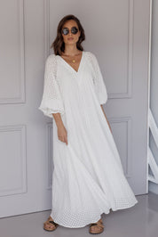 MADERO Dress Chequer White