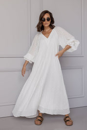 MADERO Dress Chequer White