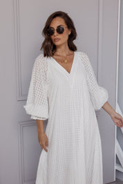 MADERO Dress Chequer White