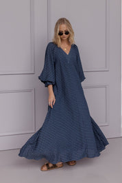 MADERO Dress Chequer Navy