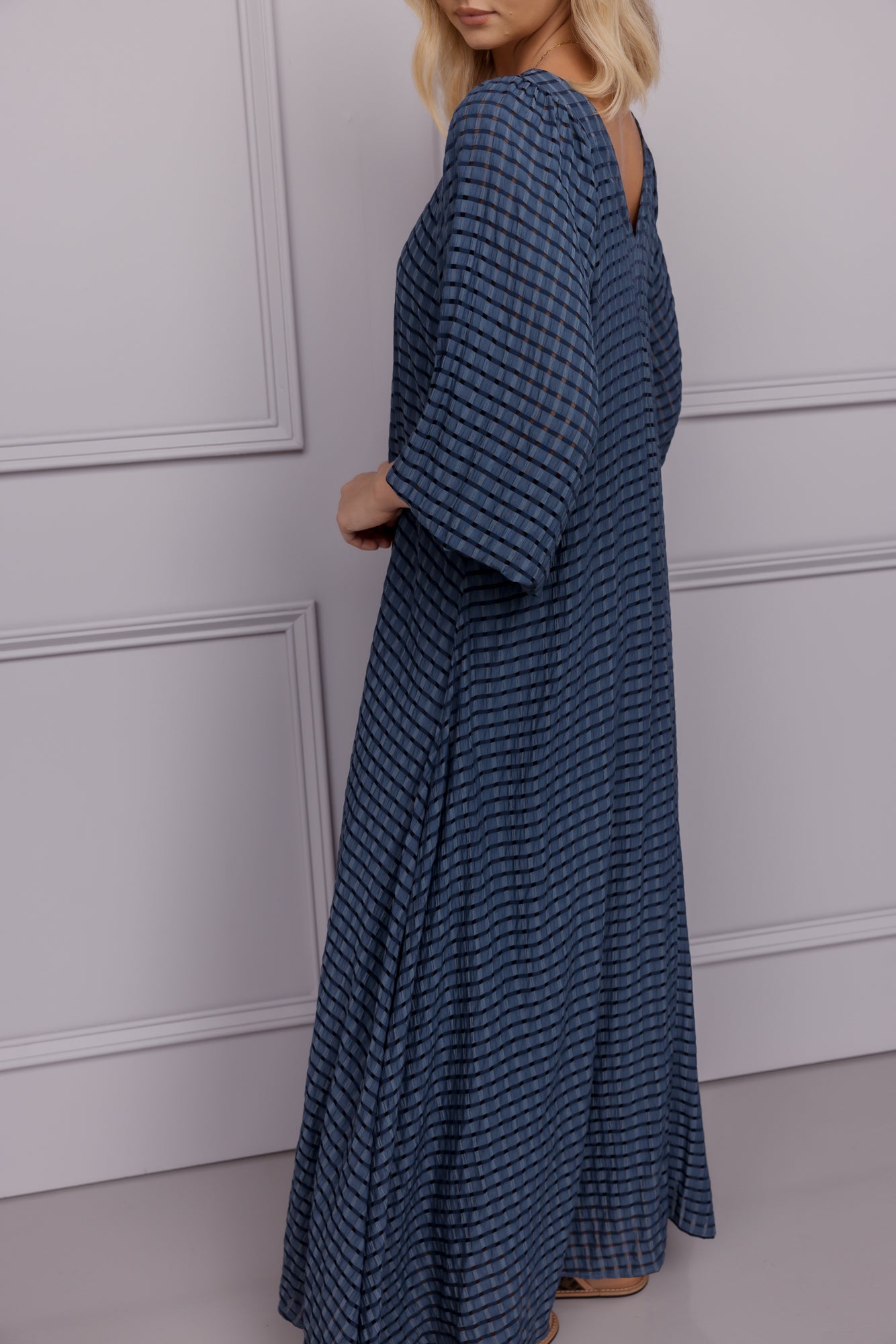 MADERO Dress Chequer Navy