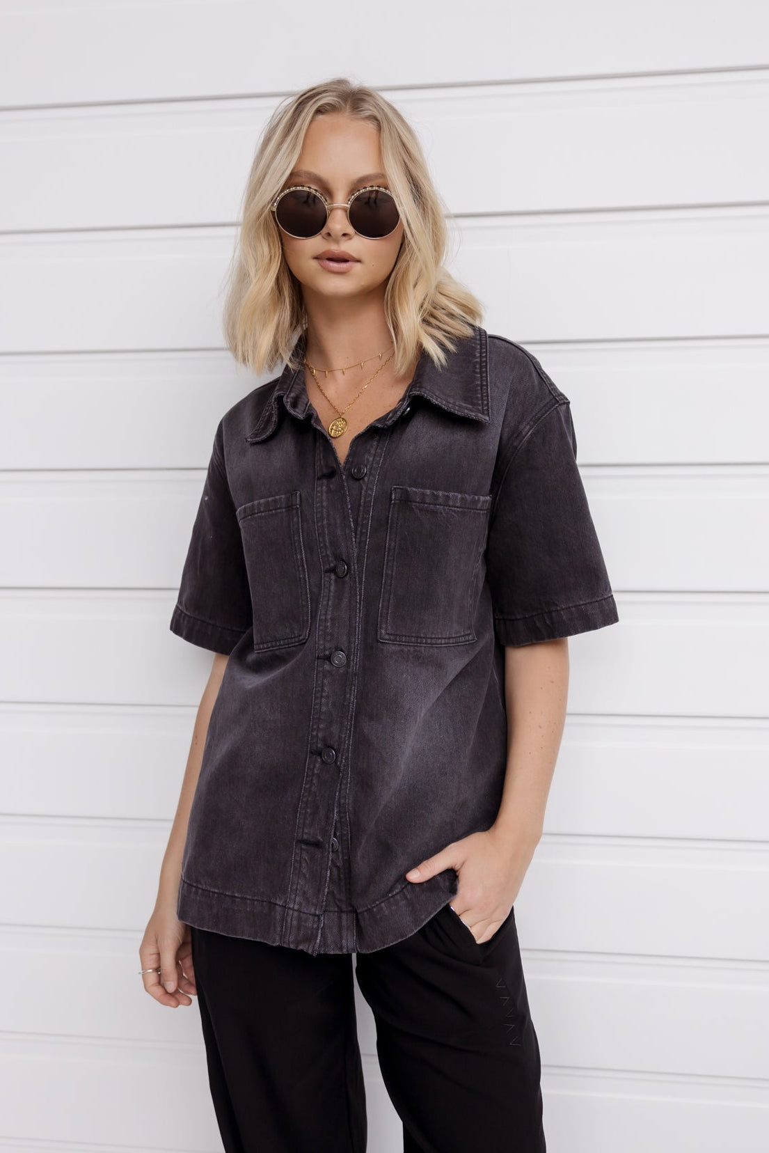 BECKHAM Shirt Black Denim