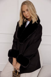 CARLO Faux Coat Black