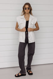 KOZET Vest White Denim