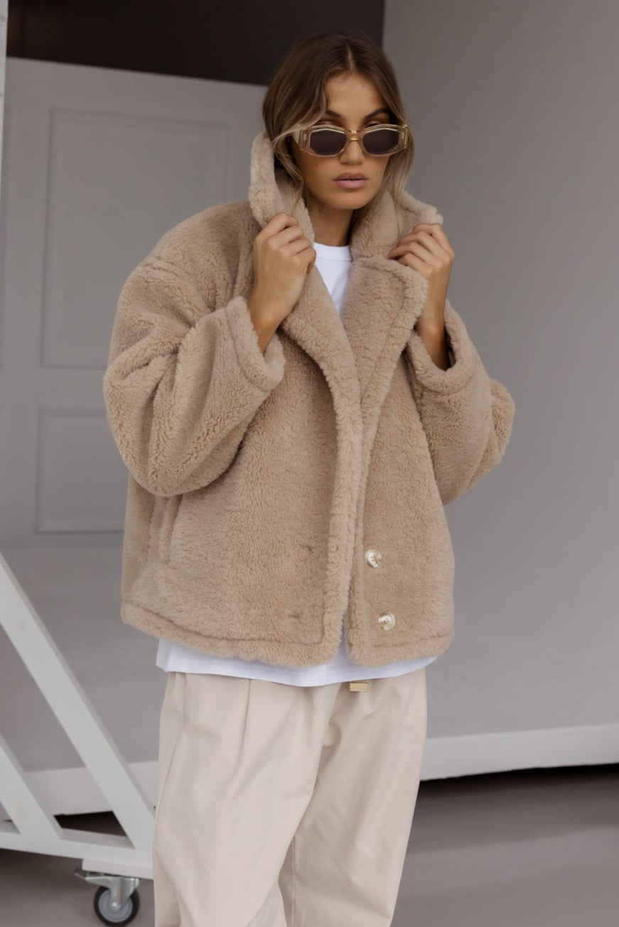 JETTY Faux Jacket Beige