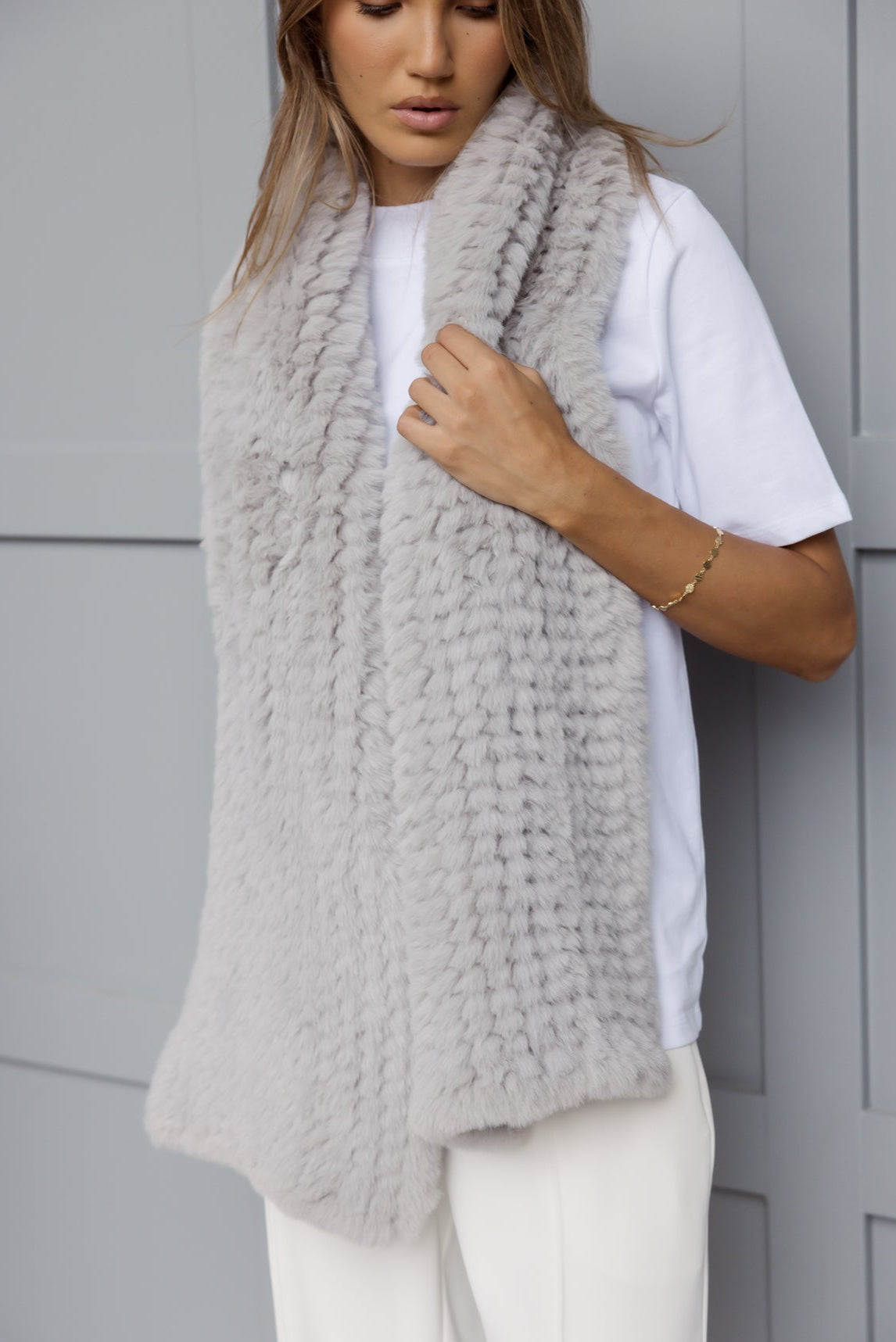 KALUA Faux Scarf Light Grey