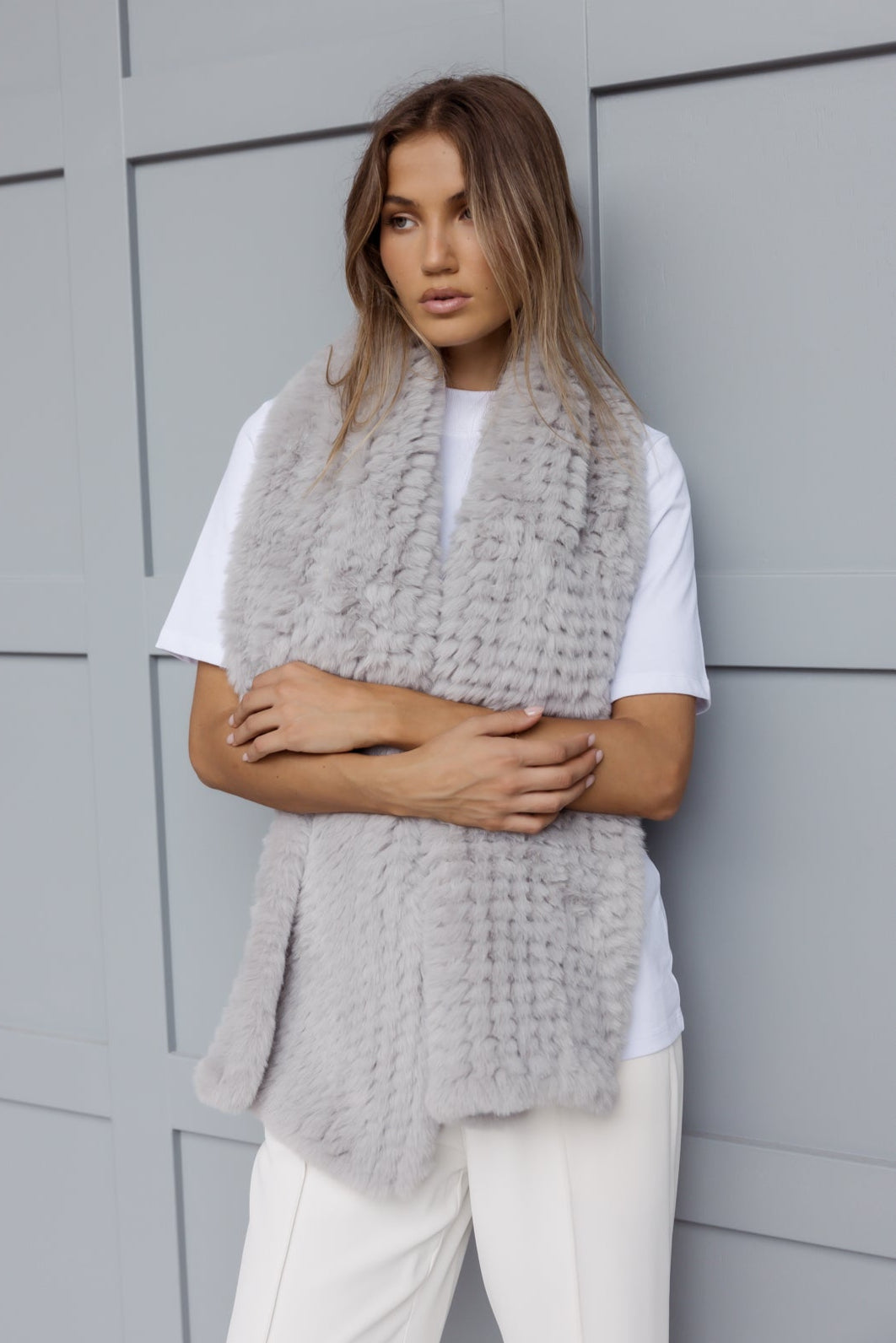 KALUA Faux Scarf Light Grey