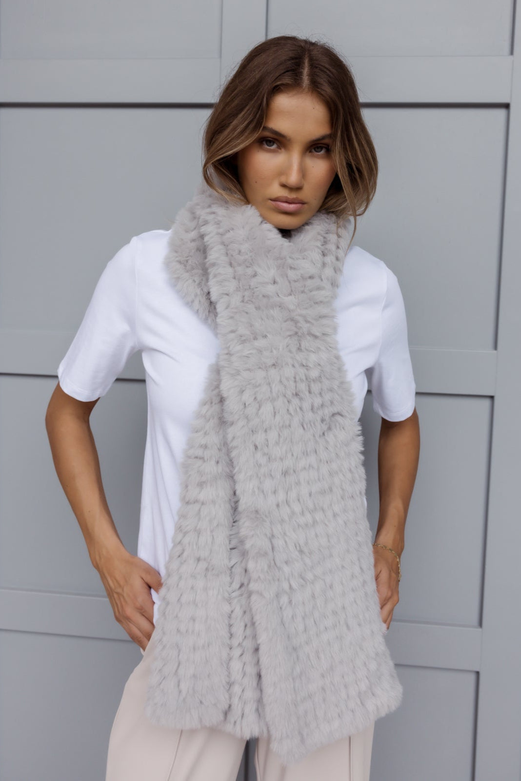 KALUA Faux Scarf Light Grey