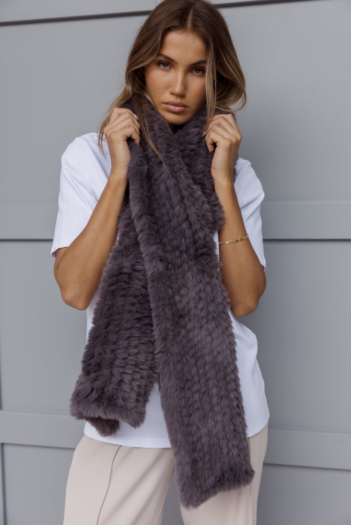 KALUA Faux Scarf Dark Grey
