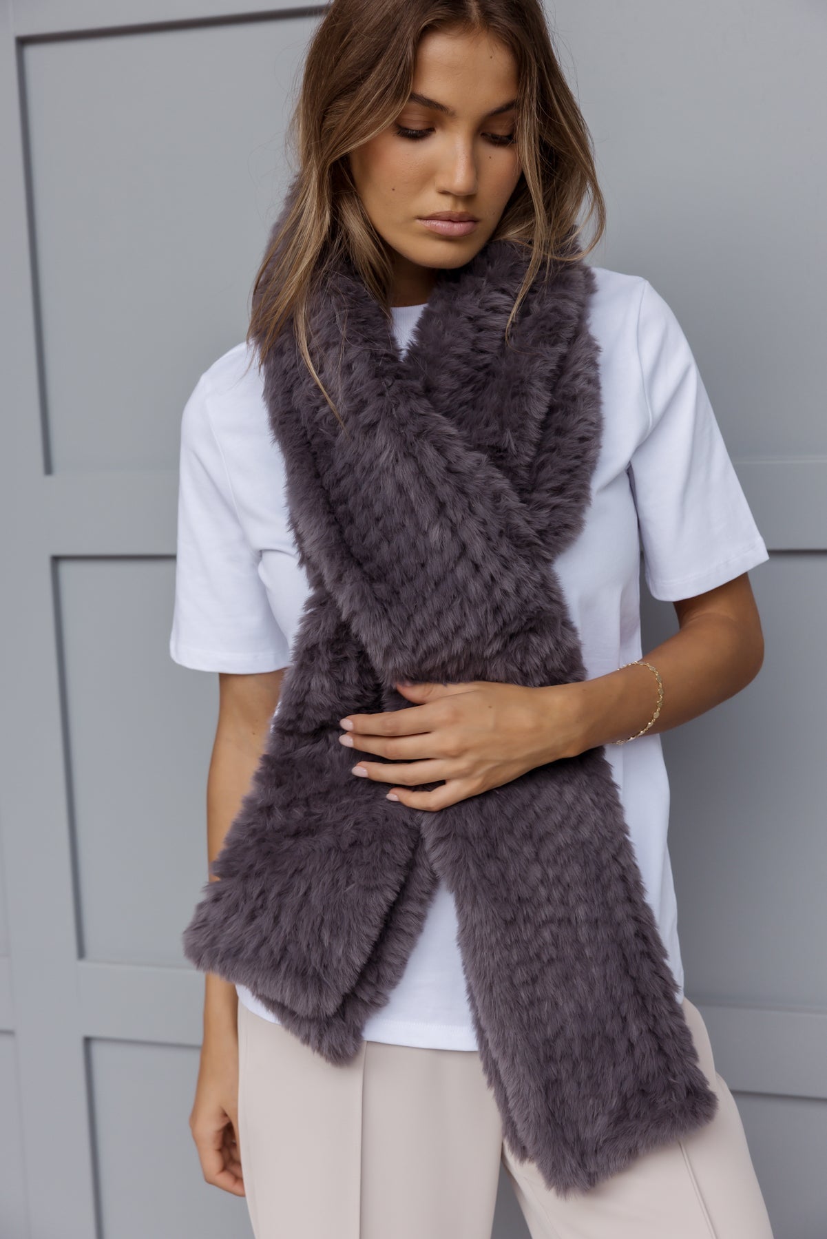 KALUA Faux Scarf Dark Grey