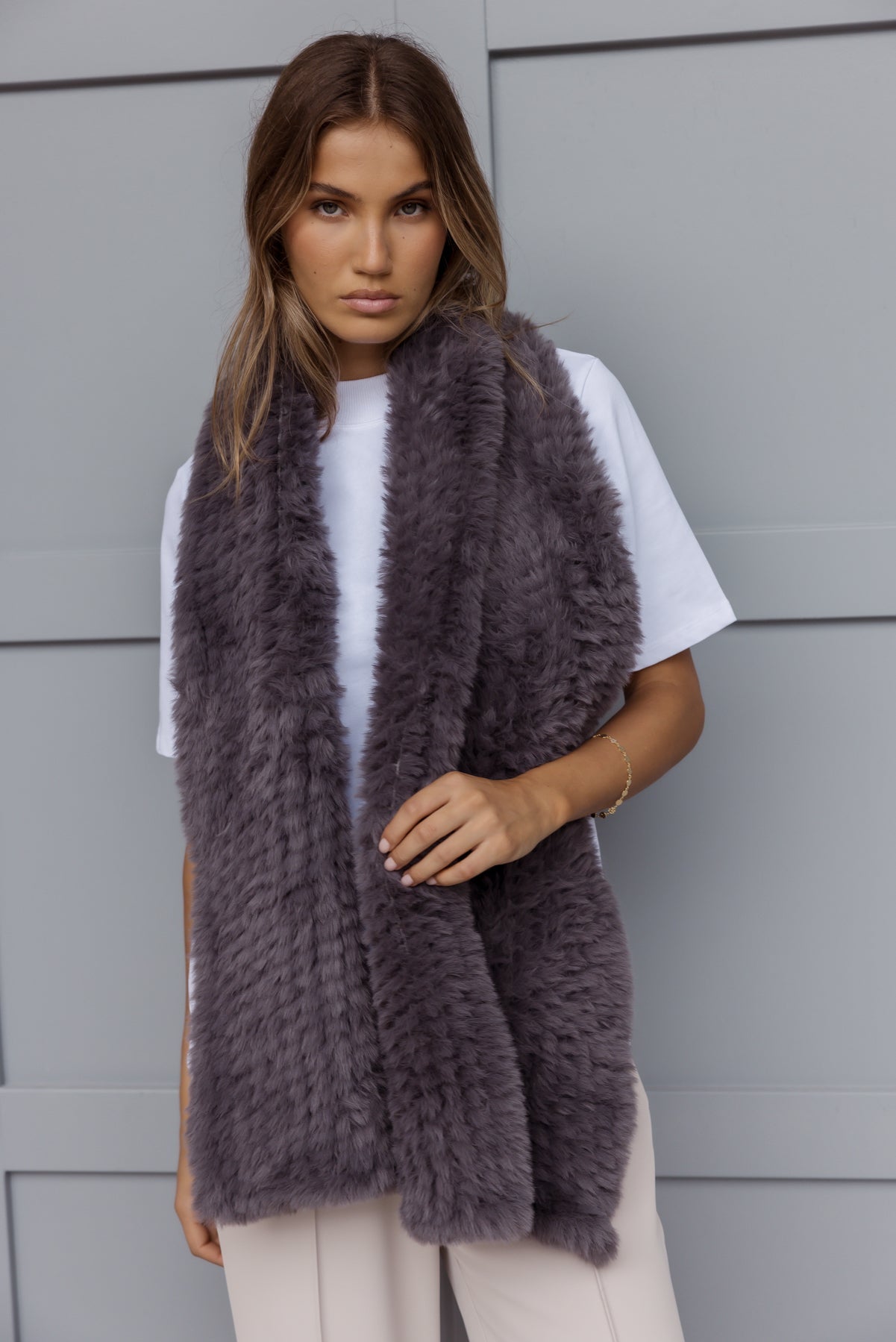 KALUA Faux Scarf Dark Grey