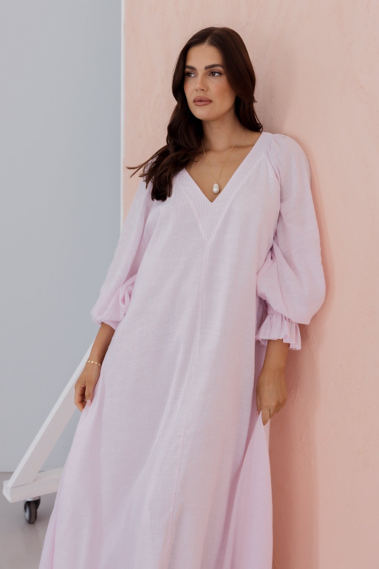 MADERO Dress Pink Stripe