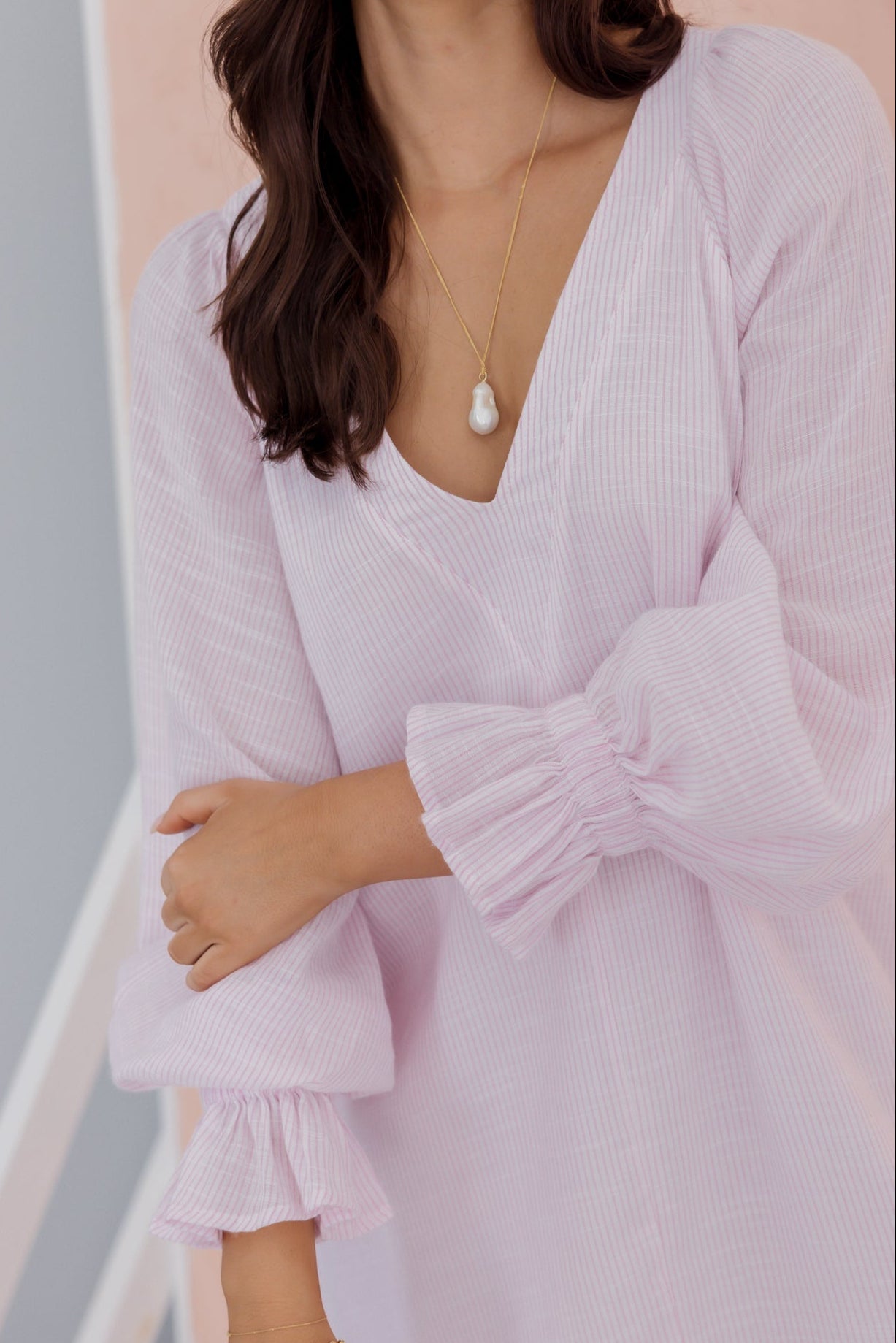 MADERO Dress Pink Stripe