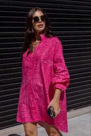 OLLIE Dress Hot Pink Brush Stoke