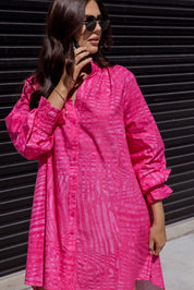 OLLIE Dress Hot Pink Brush Stoke
