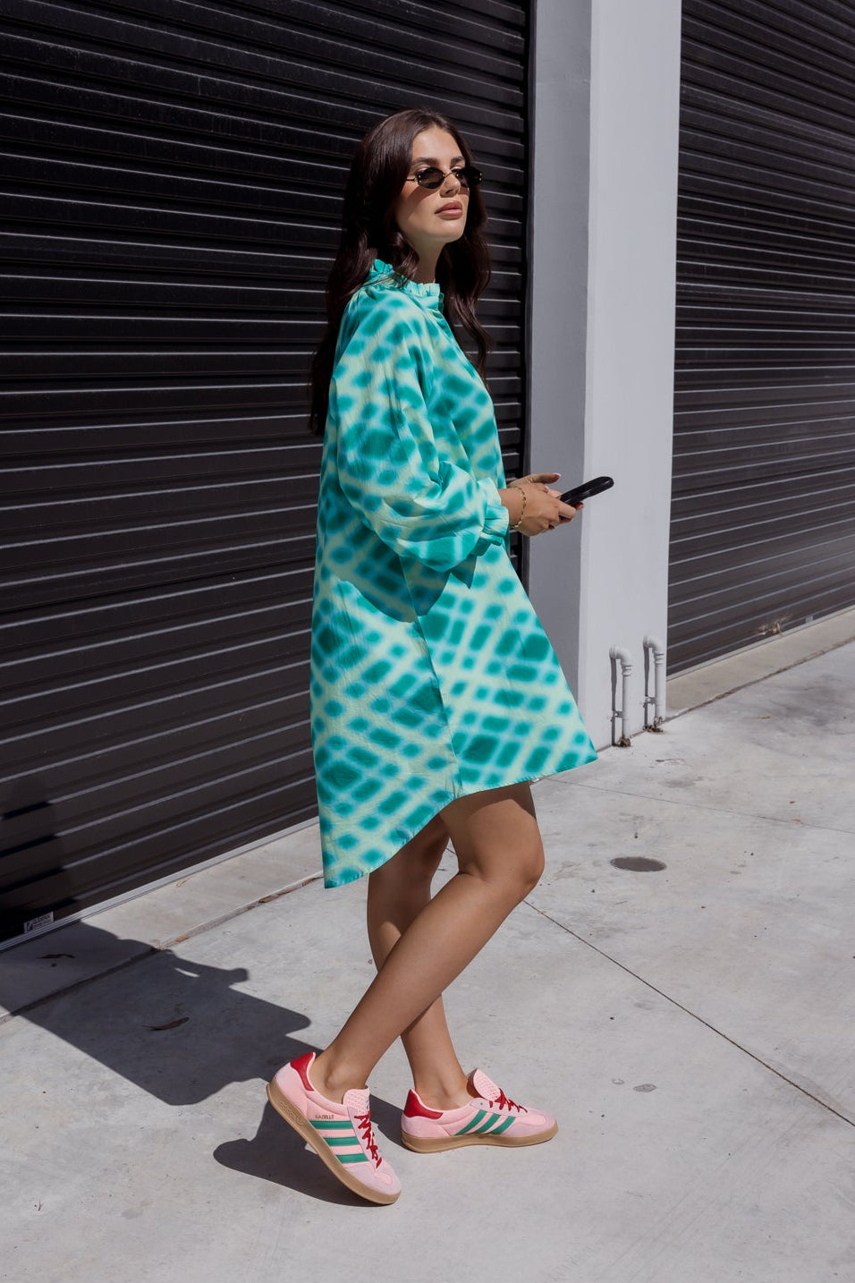 OLLIE Dress Emerald Crosshatch