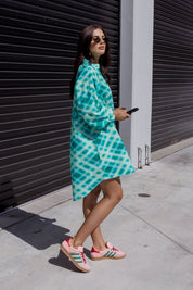 OLLIE Dress Emerald Crosshatch