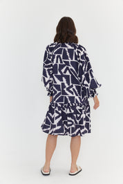 TOMMY Dress Navy Geo Print
