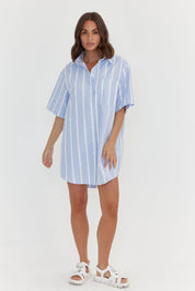 APEX Dress Chambray Blue Stripe