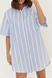 APEX Dress Chambray Blue Stripe