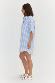 APEX Dress Chambray Blue Stripe