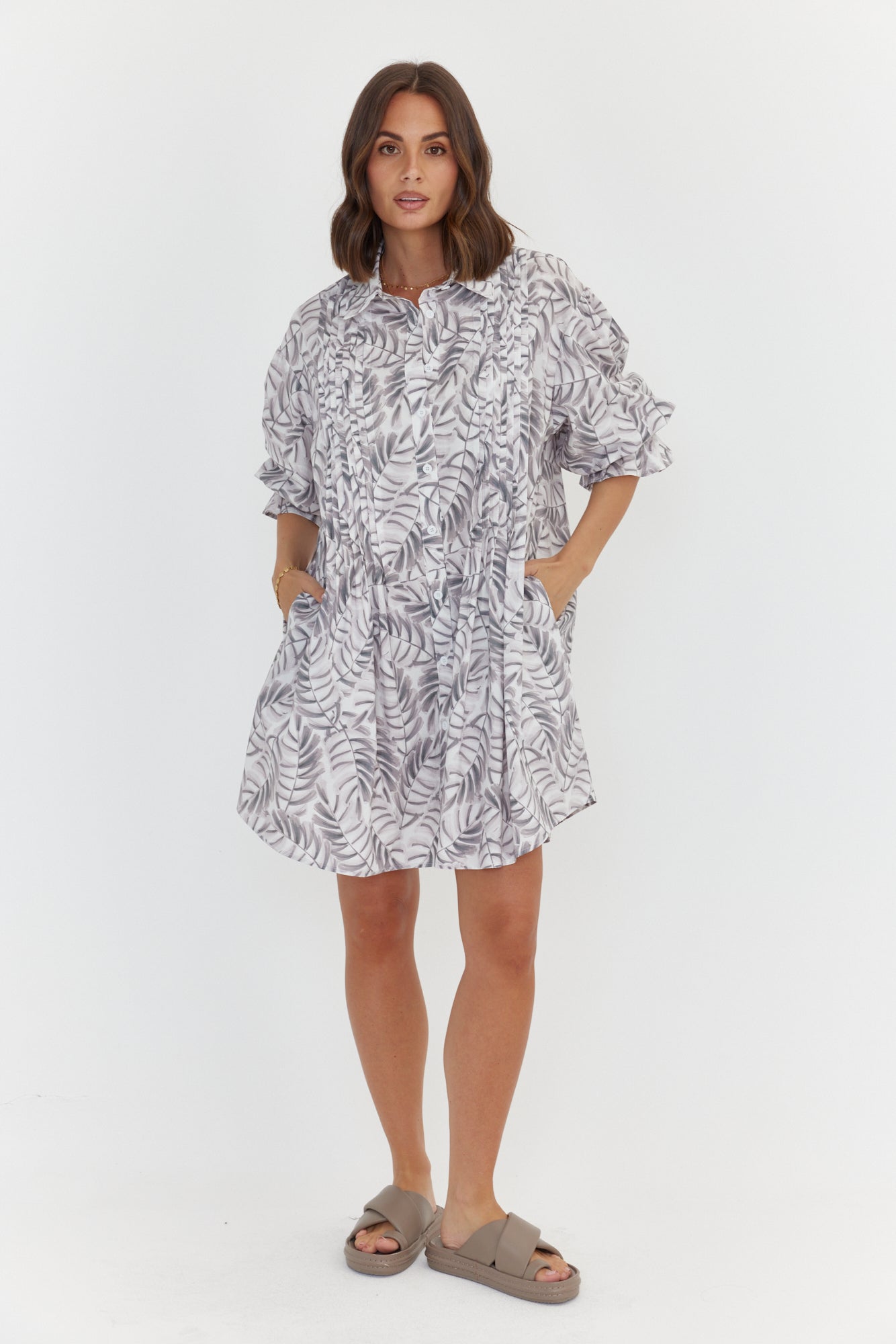 BERKEN Dress Coco Leaf Print