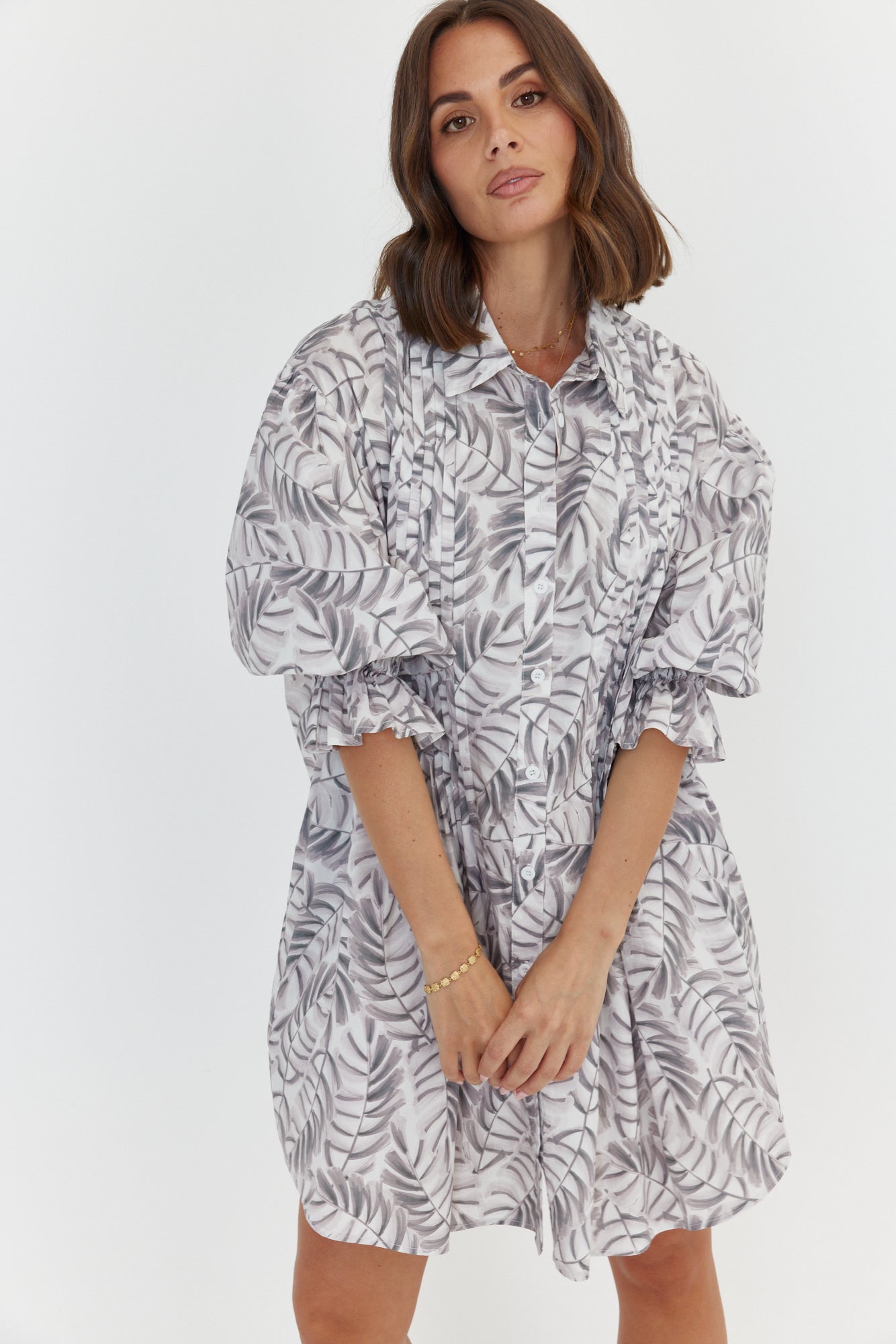 BERKEN Dress Coco Leaf Print