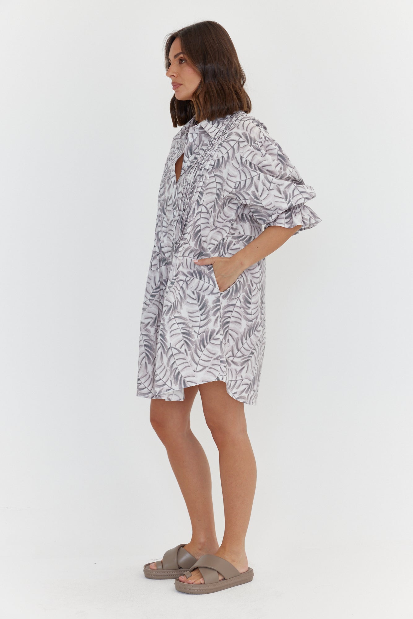 BERKEN Dress Coco Leaf Print