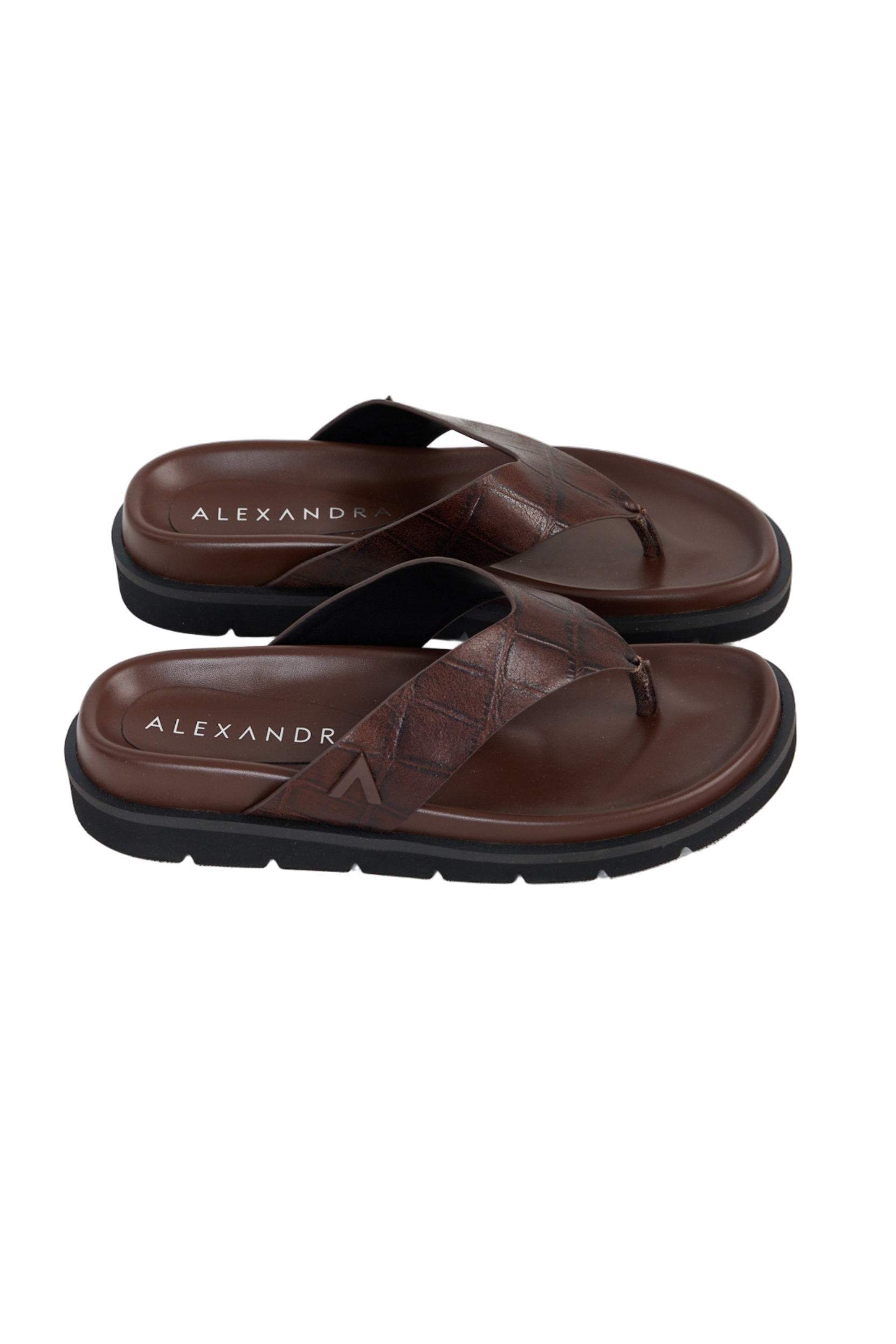 Leather Thong Chocolate Croc