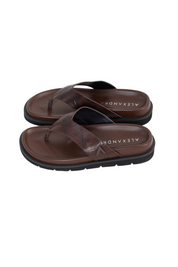 Leather Thong Chocolate Croc