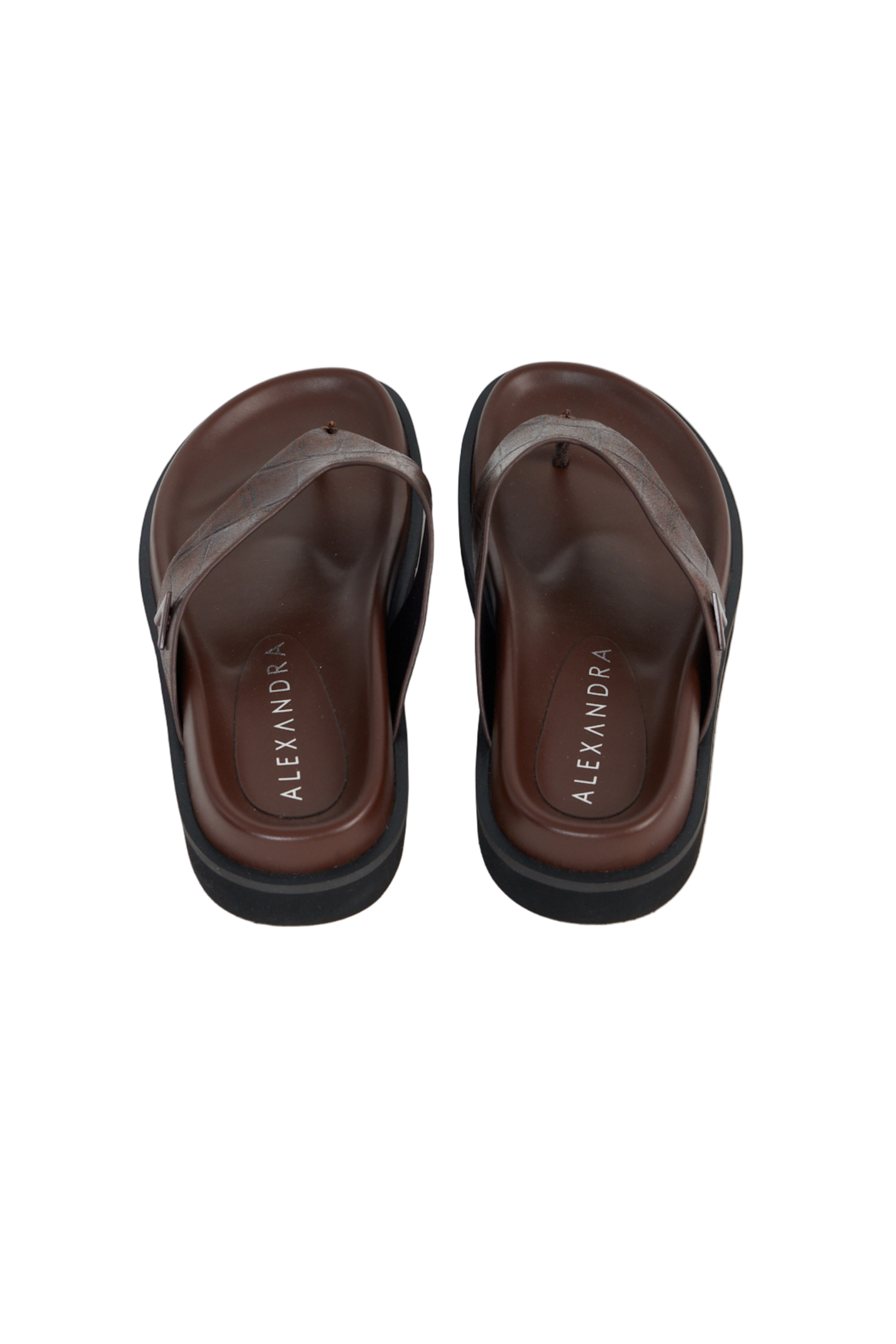 Leather Thong Chocolate Croc